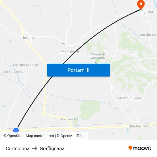 Corteolona to Graffignana map