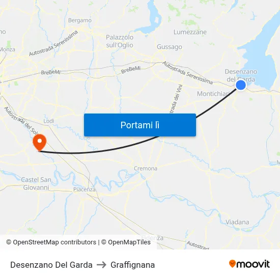 Desenzano Del Garda to Graffignana map