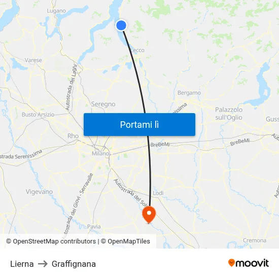 Lierna to Graffignana map