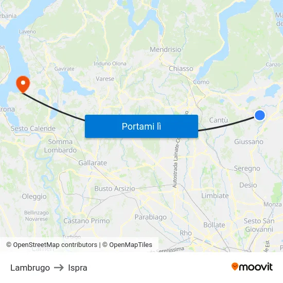 Lambrugo to Ispra map