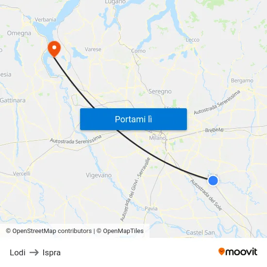 Lodi to Ispra map