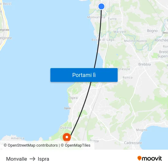 Monvalle to Ispra map