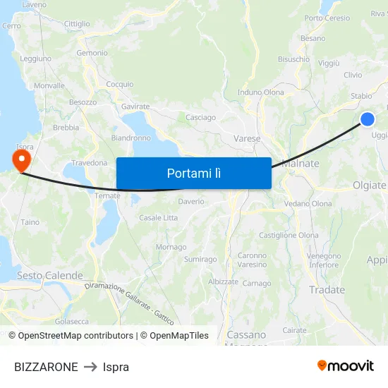 BIZZARONE to Ispra map