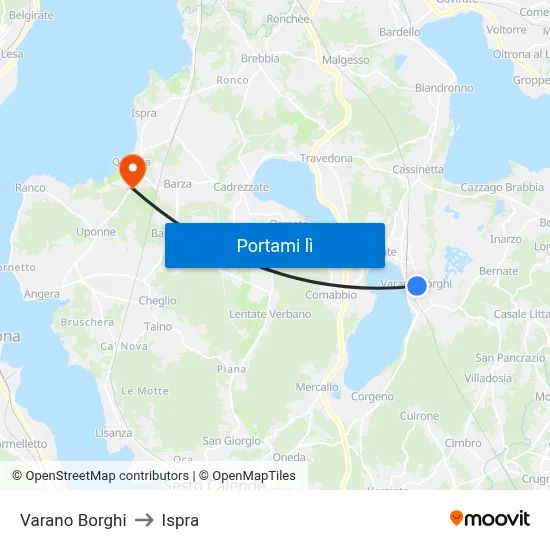 Varano Borghi to Ispra map