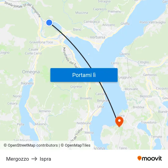 Mergozzo to Ispra map