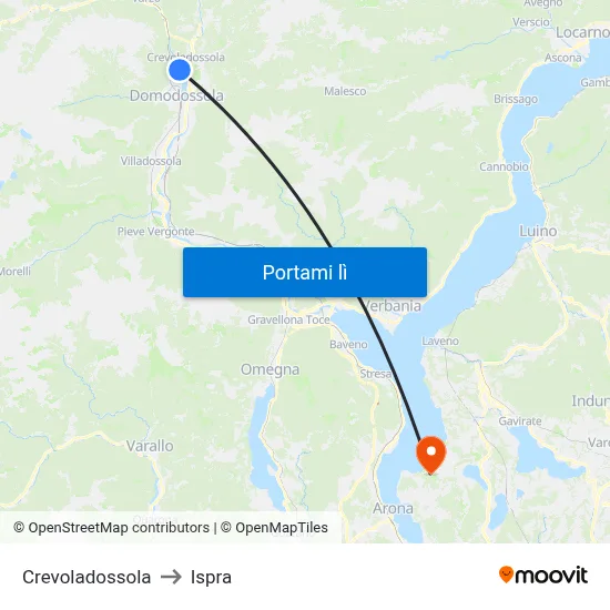Crevoladossola to Ispra map
