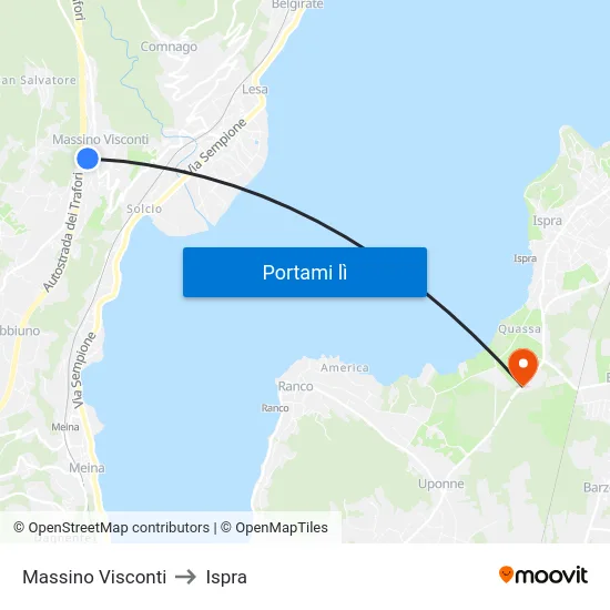 Massino Visconti to Ispra map
