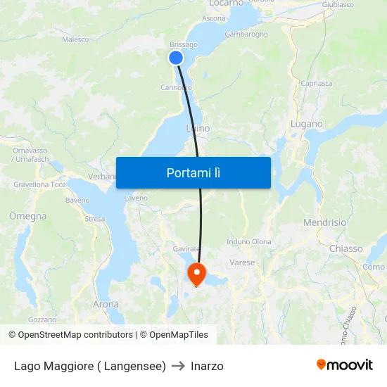 Lago Maggiore ( Langensee) to Inarzo map