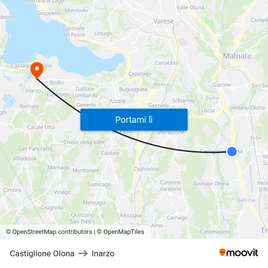 Castiglione Olona to Inarzo map