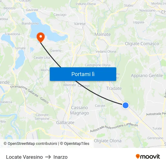 Locate Varesino to Inarzo map