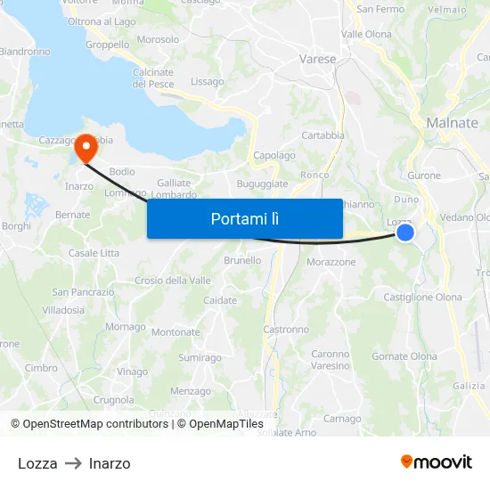 Lozza to Inarzo map