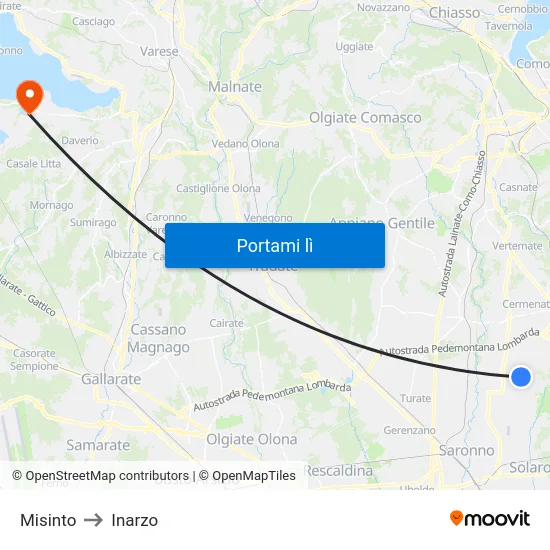 Misinto to Inarzo map