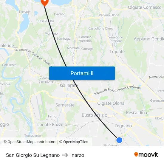 San Giorgio Su Legnano to Inarzo map