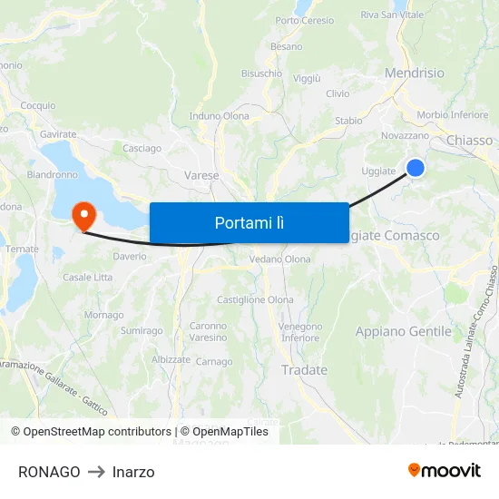 RONAGO to Inarzo map