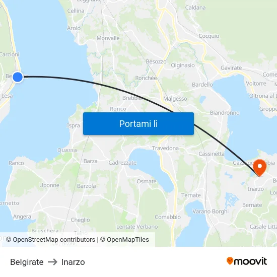 Belgirate to Inarzo map