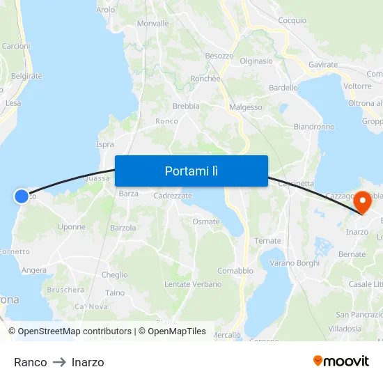 Ranco to Inarzo map
