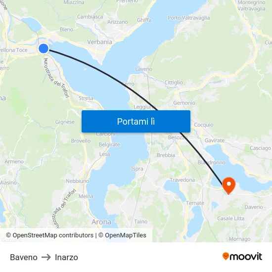 Baveno to Inarzo map