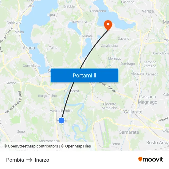 Pombia to Inarzo map