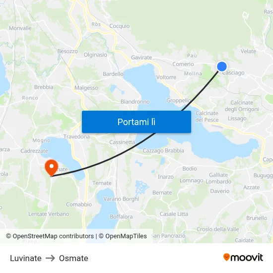 Luvinate to Osmate map