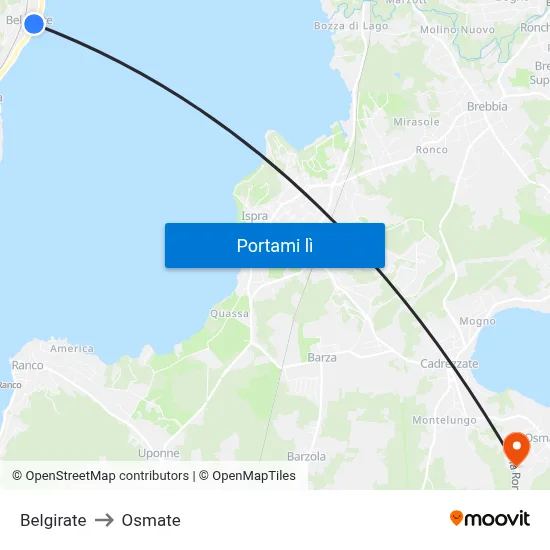 Belgirate to Osmate map