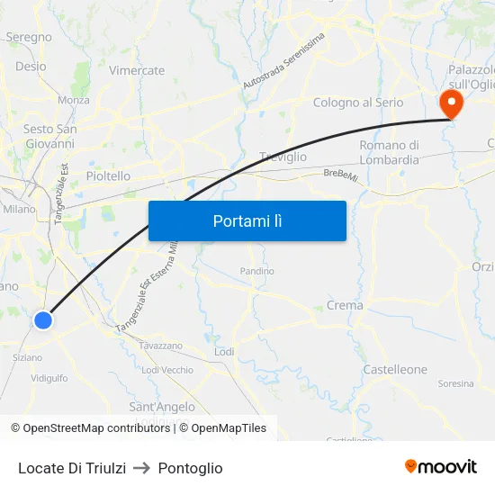 Locate Di Triulzi to Pontoglio map