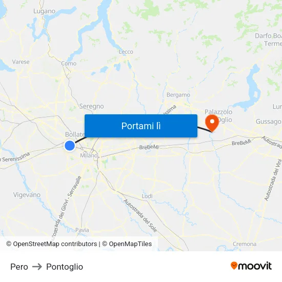 Pero to Pontoglio map