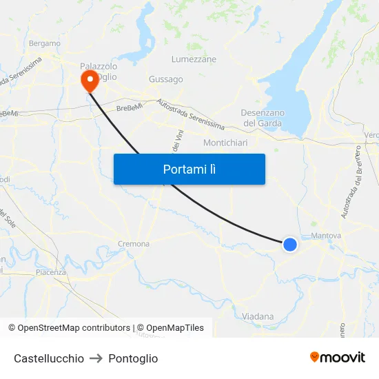 Castellucchio to Pontoglio map