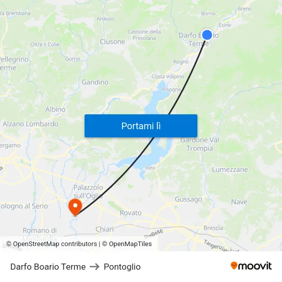Darfo Boario Terme to Pontoglio map