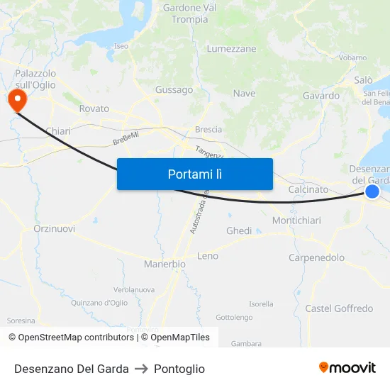 Desenzano Del Garda to Pontoglio map