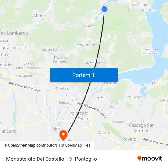Monasterolo Del Castello to Pontoglio map