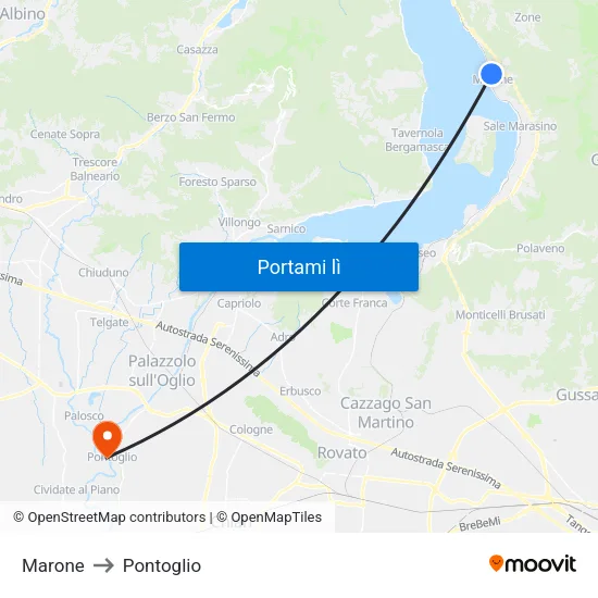 Marone to Pontoglio map