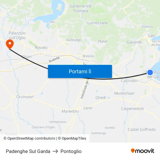 Padenghe Sul Garda to Pontoglio map