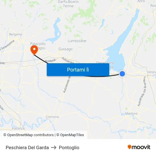 Peschiera Del Garda to Pontoglio map