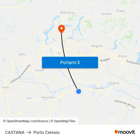 CASTANA to Porto Ceresio map
