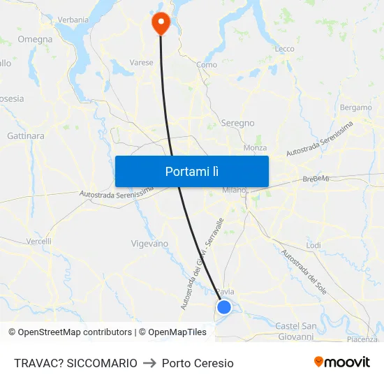TRAVAC? SICCOMARIO to Porto Ceresio map