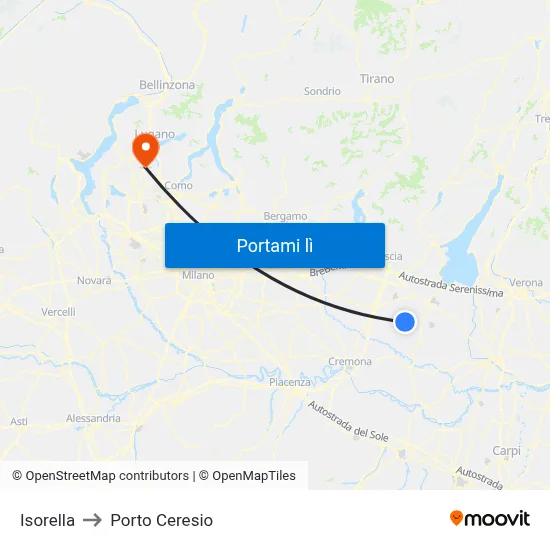 Isorella to Porto Ceresio map