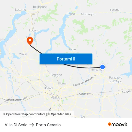 Villa Di Serio to Porto Ceresio map