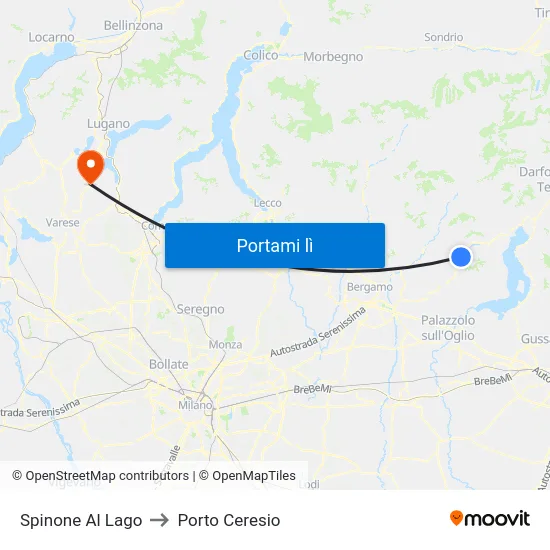 Spinone Al Lago to Porto Ceresio map