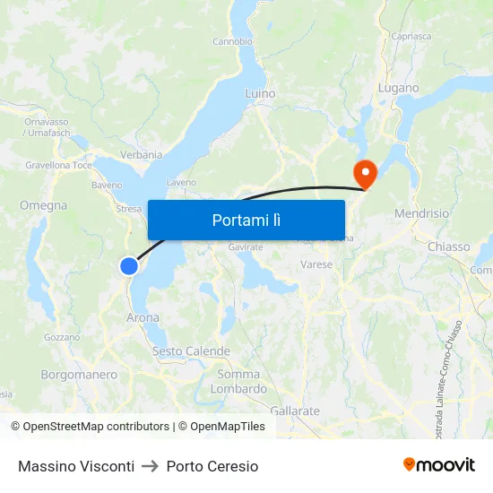 Massino Visconti to Porto Ceresio map