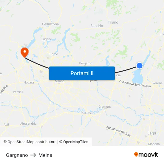 Gargnano to Meina map