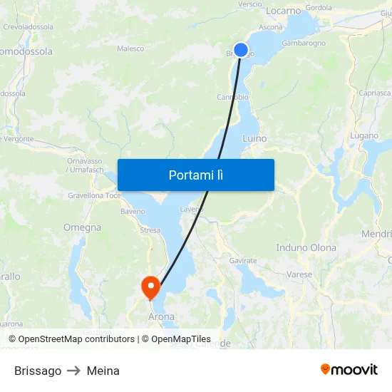 Brissago to Meina map