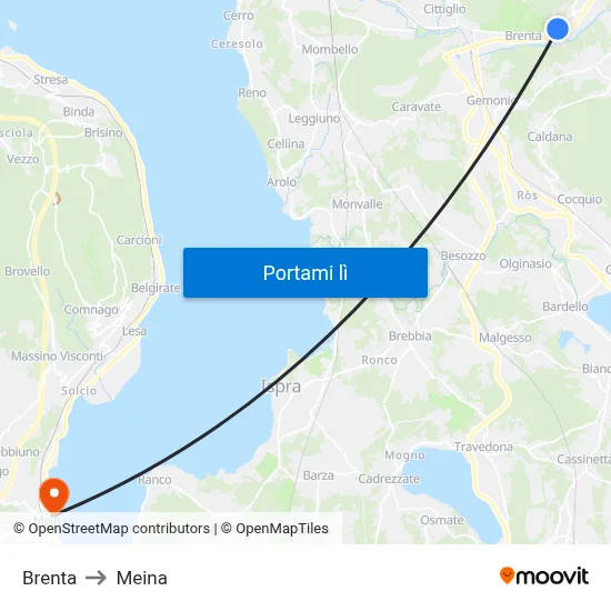 Brenta to Meina map