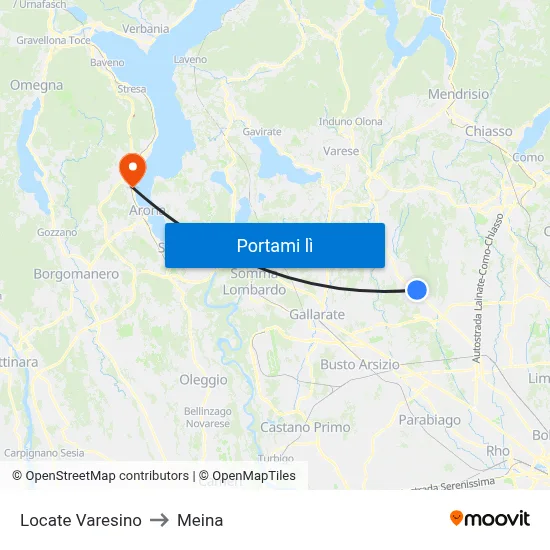 Locate Varesino to Meina map