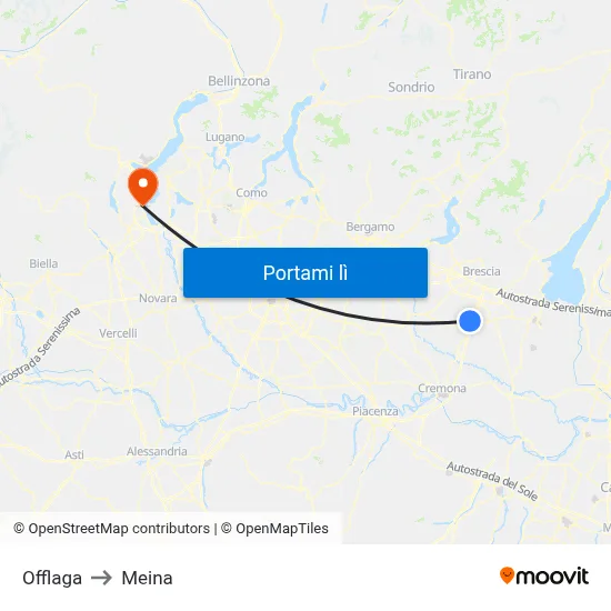 Offlaga to Meina map