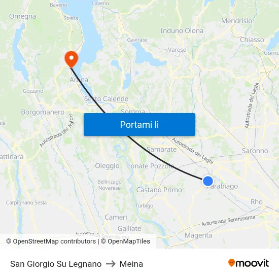 San Giorgio Su Legnano to Meina map