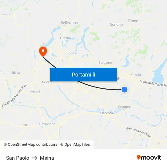 San Paolo to Meina map