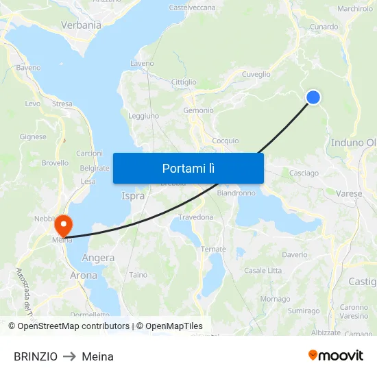 BRINZIO to Meina map