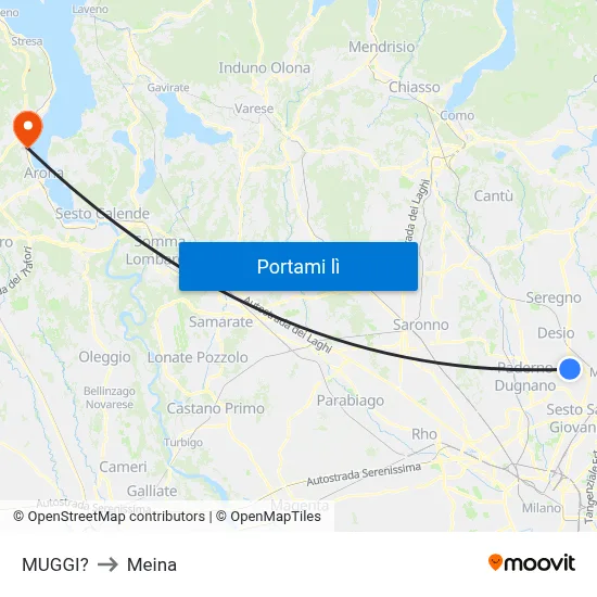 MUGGI? to Meina map