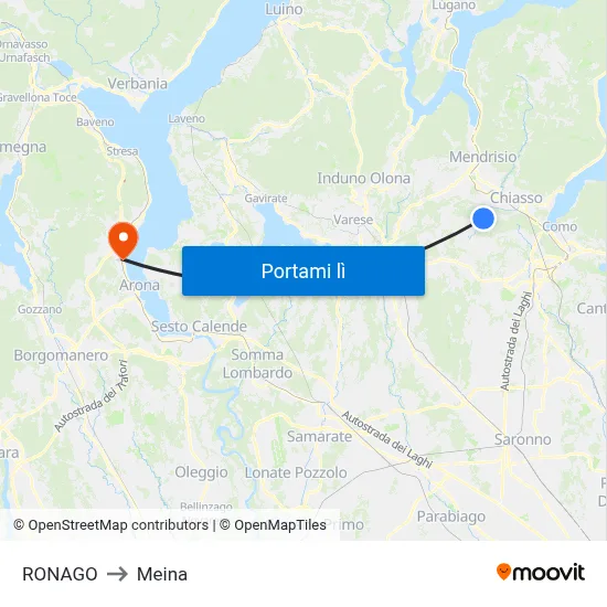 RONAGO to Meina map
