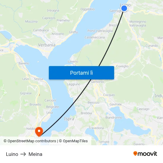 Luino to Meina map